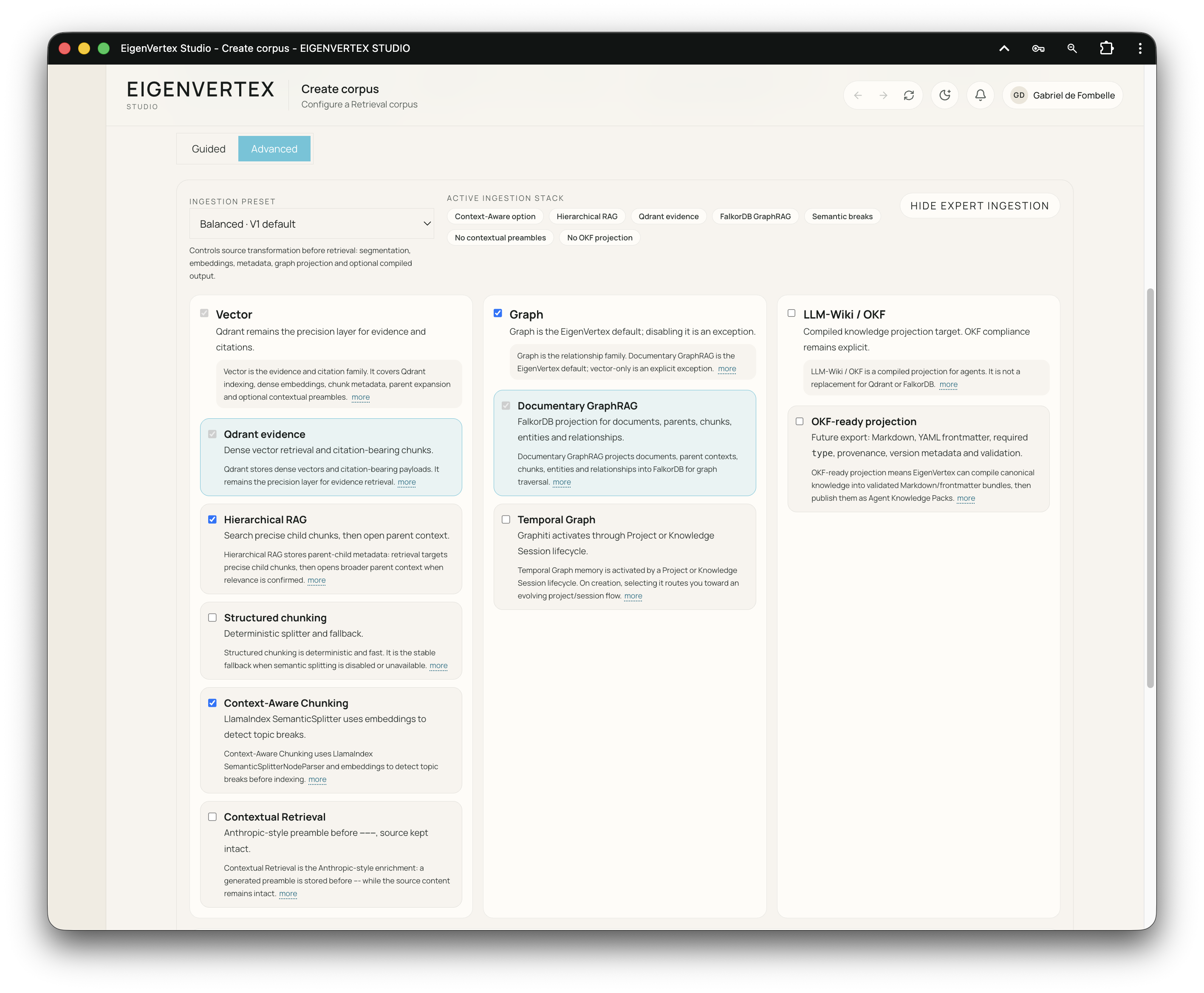 Create Corpus — Advanced